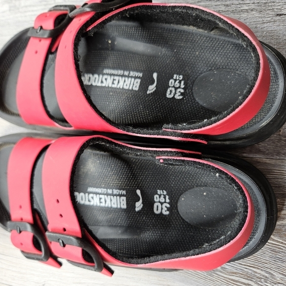 Birkenstock Mogami Birko-Flor Crimson Red + Black Footbed Size 12-12.5 - Picture 3 of 6